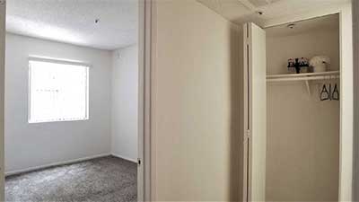 Broadway Apartments bedroom and hall way closet